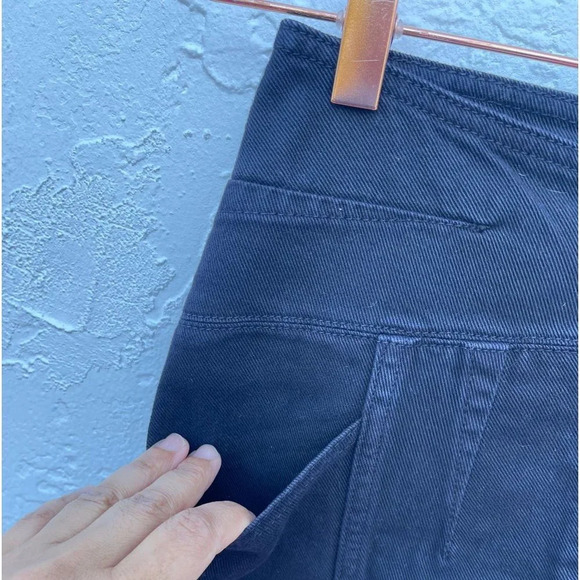 NWT IRO Binda Womens Front Zip Frayed Denim Mini Skirt Black Sz 34 - Picture 6 of 11